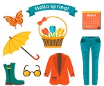 8 cartoon spring element vector